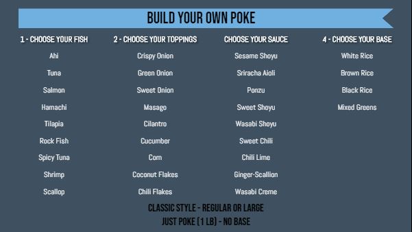Build Your Own Menu - 40 Items in Blue color
