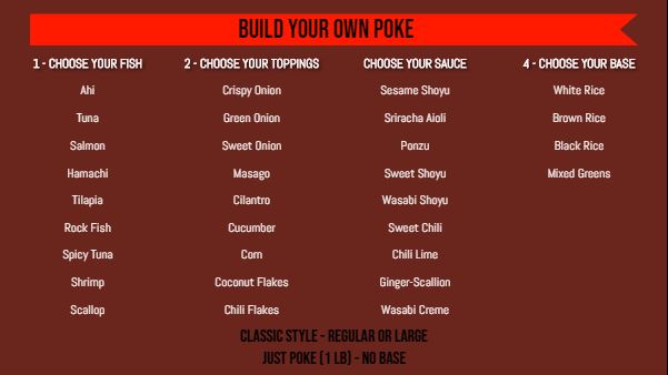 Build Your Own Menu - 40 Items in Red color