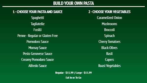 Build Your Own Menu - Elegant - 20 Items in Green color