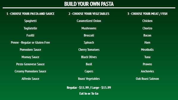 Build Your Own Menu - Elegant - 30 Items in Green color