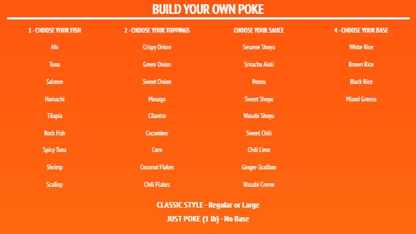 Build Your Own Menu - Elegant - 40 Items in Orange color