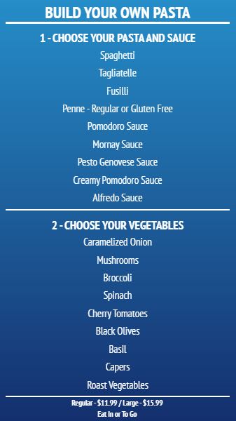 Build Your Own - Menu Board - 20 Items in Blue color