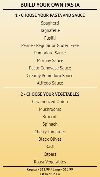 Build Your Own - Menu Board - 20 Items in Yellow color