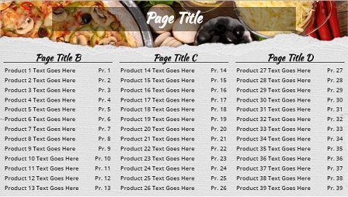 Digital Menu Board - Pizza - 39 Items in Grey color