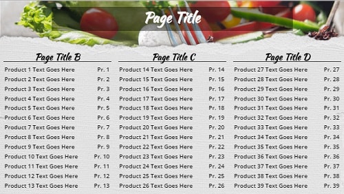 Digital Signage Template for Digital Menu Board - Salad - 39 Items