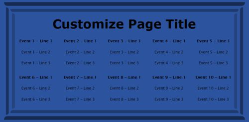 10 Events / Schedules in Blue color