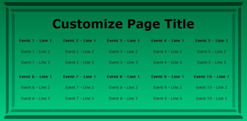 10 Events / Schedules in Green color