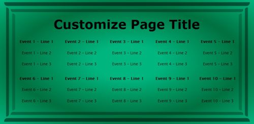 10 Events / Schedules in Green color