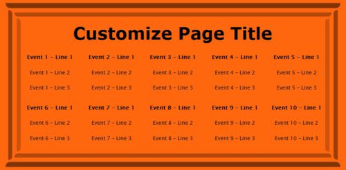 10 Events / Schedules in Orange color