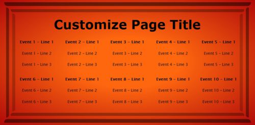 10 Events / Schedules in Orange color