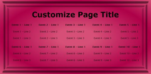 10 Events / Schedules in Pink color