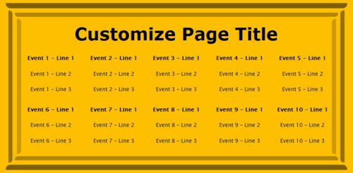 10 Events / Schedules in Yellow color