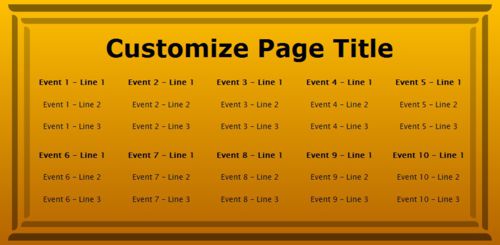 10 Events / Schedules in Yellow color