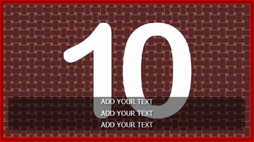 10 Image Slideshow With Text And Border - 10 Seconds Rotatio in Red color