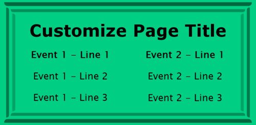 2 Events / Schedules in Green color