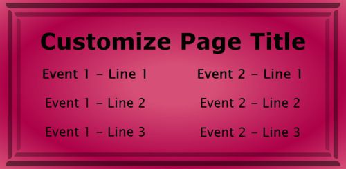2 Events / Schedules in Pink color