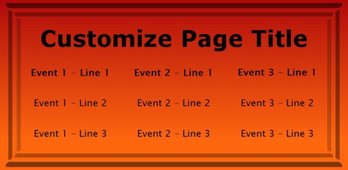 3 Events / Schedules in Orange color