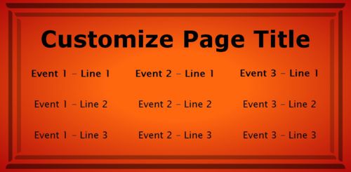 3 Events / Schedules in Orange color