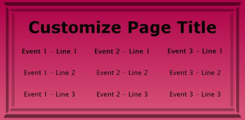 3 Events / Schedules in Pink color