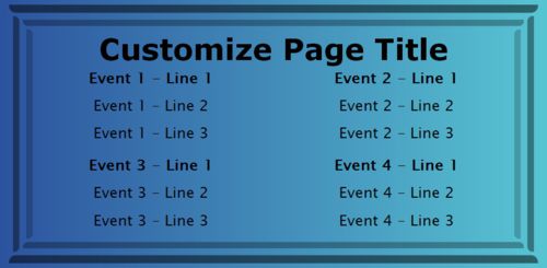4 Events / Schedules in Blue color