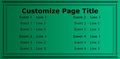 4 Events / Schedules in Green color