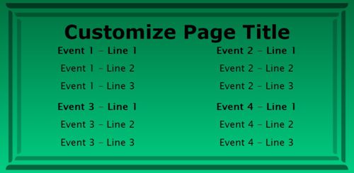 4 Events / Schedules in Green color
