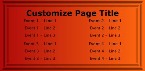 4 Events / Schedules in Orange color