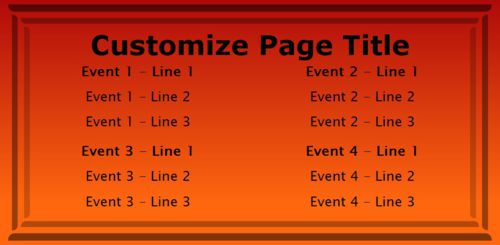 4 Events / Schedules in Orange color
