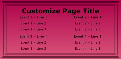 4 Events / Schedules in Pink color