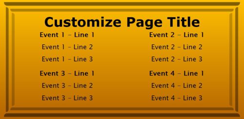 4 Events / Schedules in Yellow color