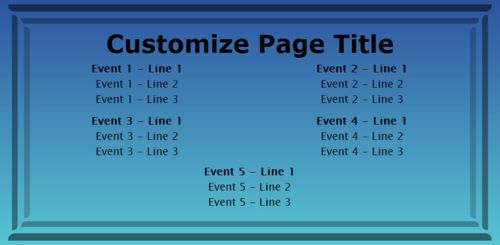 5 Events / Schedules in Blue color