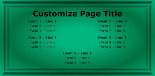 5 Events / Schedules in Green color