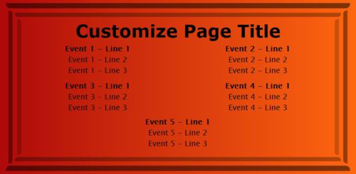 5 Events / Schedules in Orange color