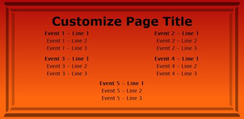 5 Events / Schedules in Orange color
