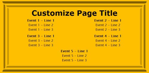 5 Events / Schedules in Yellow color