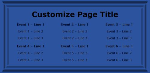 6 Events / Schedules in Blue color