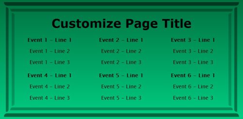 6 Events / Schedules in Green color