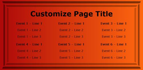6 Events / Schedules in Orange color