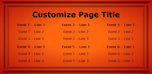 6 Events / Schedules in Orange color