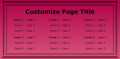 6 Events / Schedules in Pink color