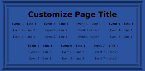 7 Events / Schedules in Blue color