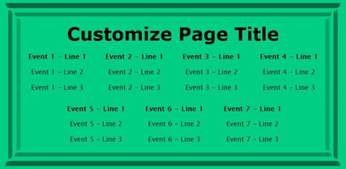 7 Events / Schedules in Green color