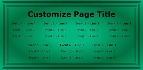 7 Events / Schedules in Green color