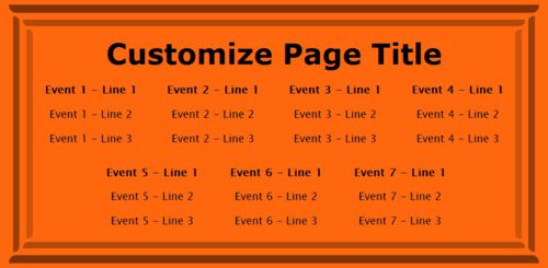 7 Events / Schedules in Orange color