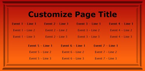 7 Events / Schedules in Orange color