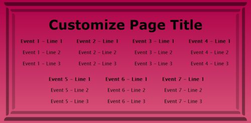 7 Events / Schedules in Pink color