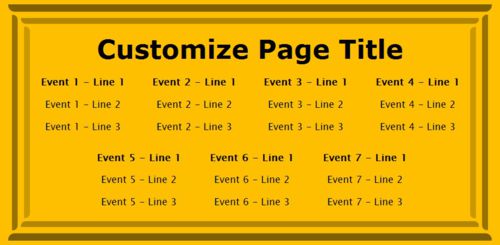 7 Events / Schedules in Yellow color