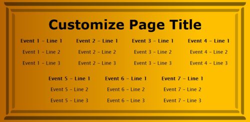 7 Events / Schedules in Yellow color