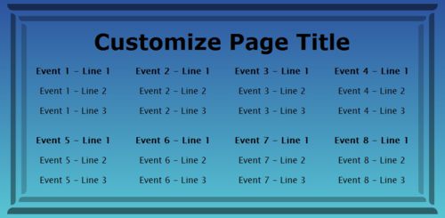 8 Events / Schedules in Blue color