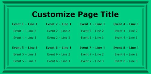 8 Events / Schedules in Green color